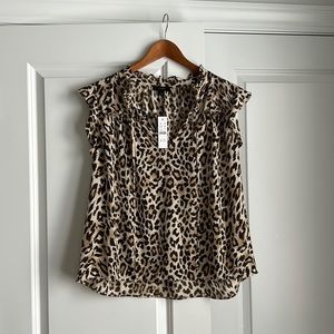 NWT J. Crew Sleeveless Leopard Print Top